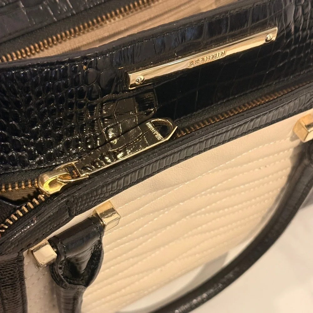 Brahmin‎ Black and Cream Satchel